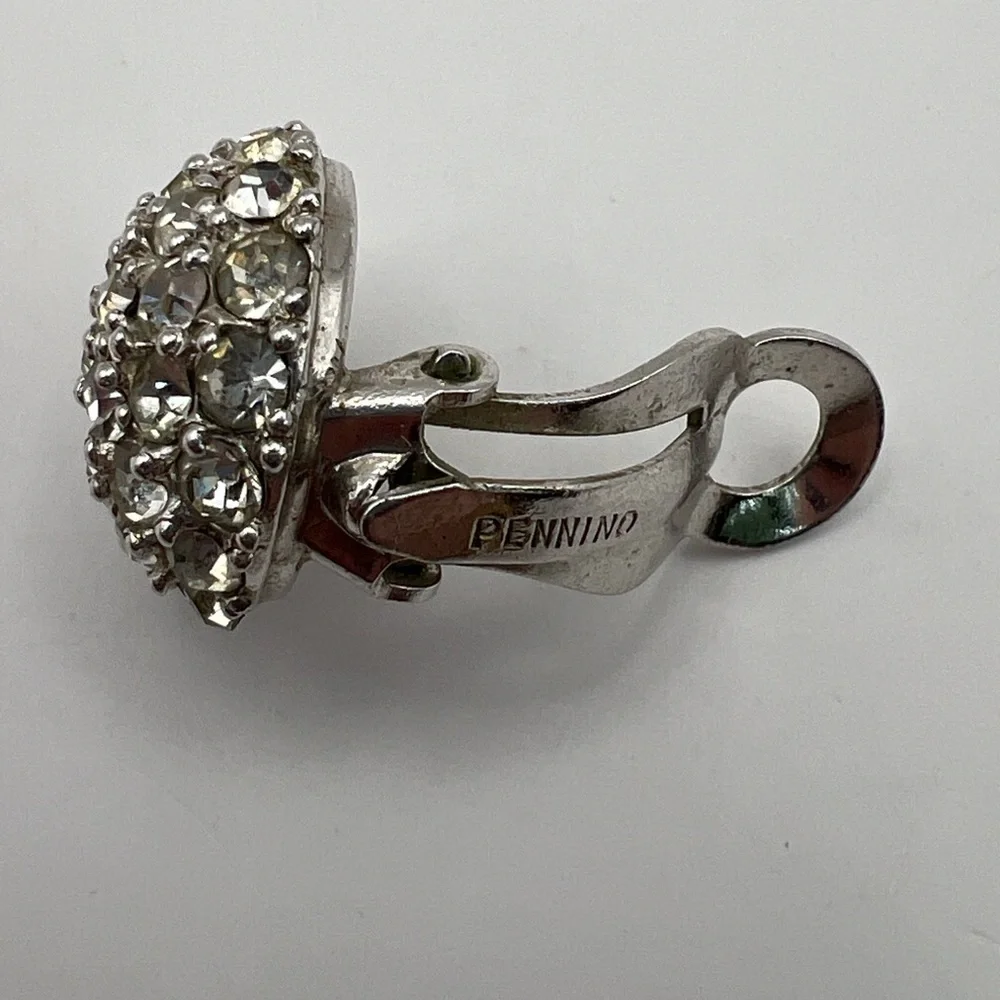 Single earring Pennino Pave round domed Bridal Engagement Clip on Earring